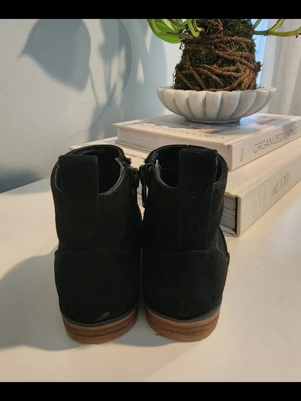 Cat & Jack Black Suede-Look Kids Ankle Boots